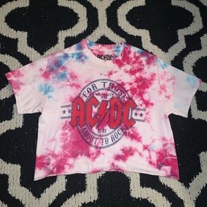 AC/DC tie dye crop top